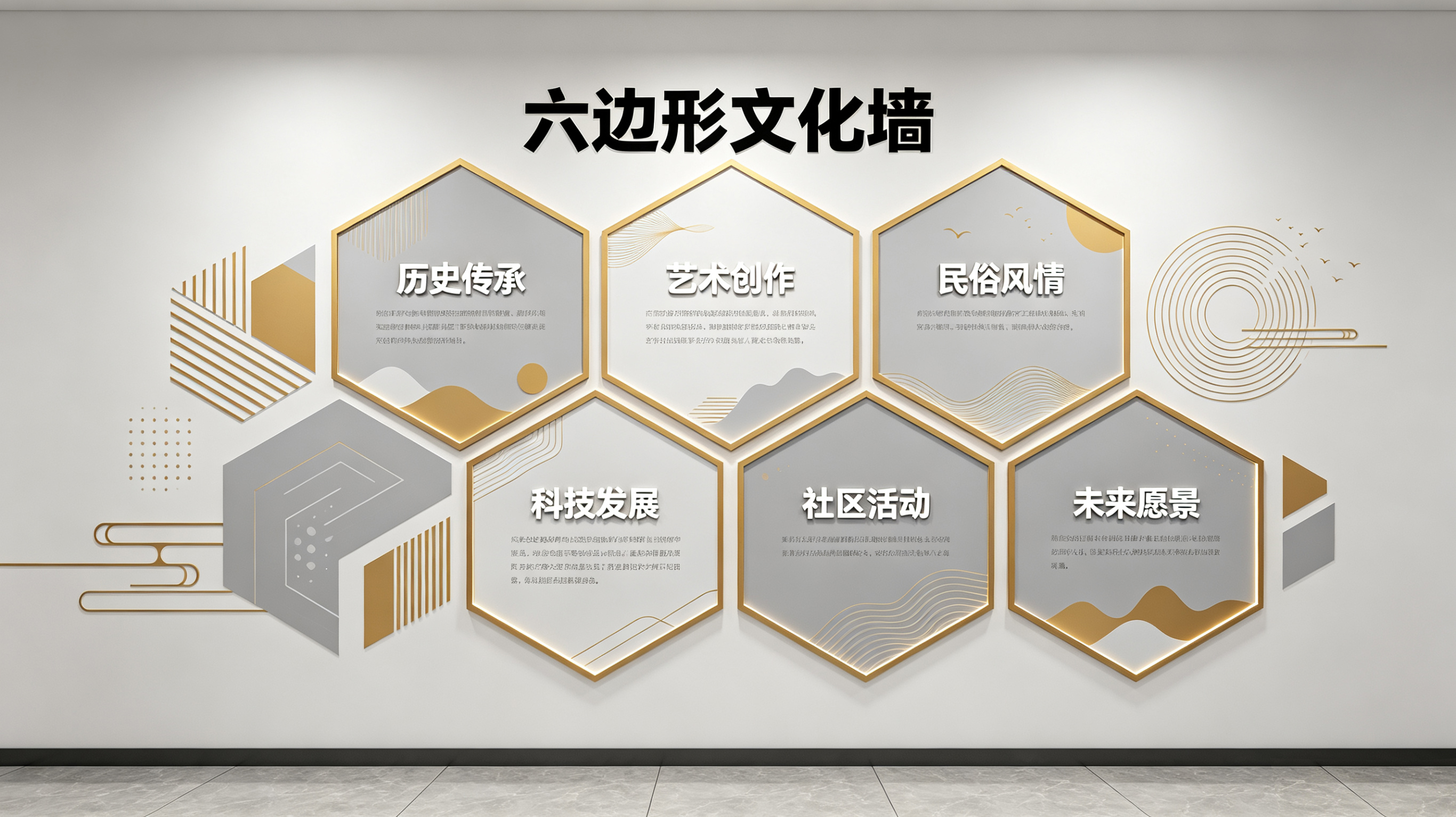 建宁企业文化墙 | 六边形信息美学